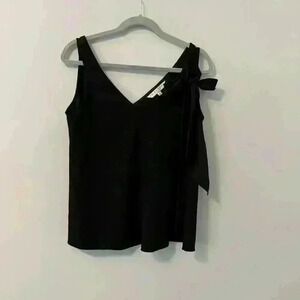 Trina Turk Tie Shoulder Tank Black Size Small
